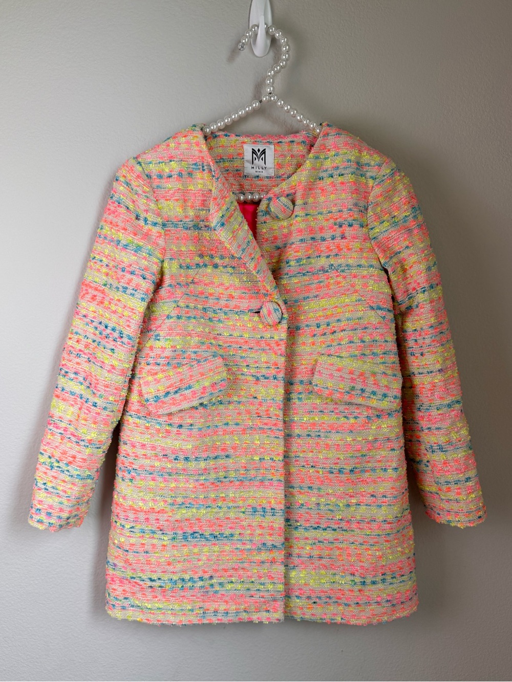 Milly Girls Multicolor Tweed Coat